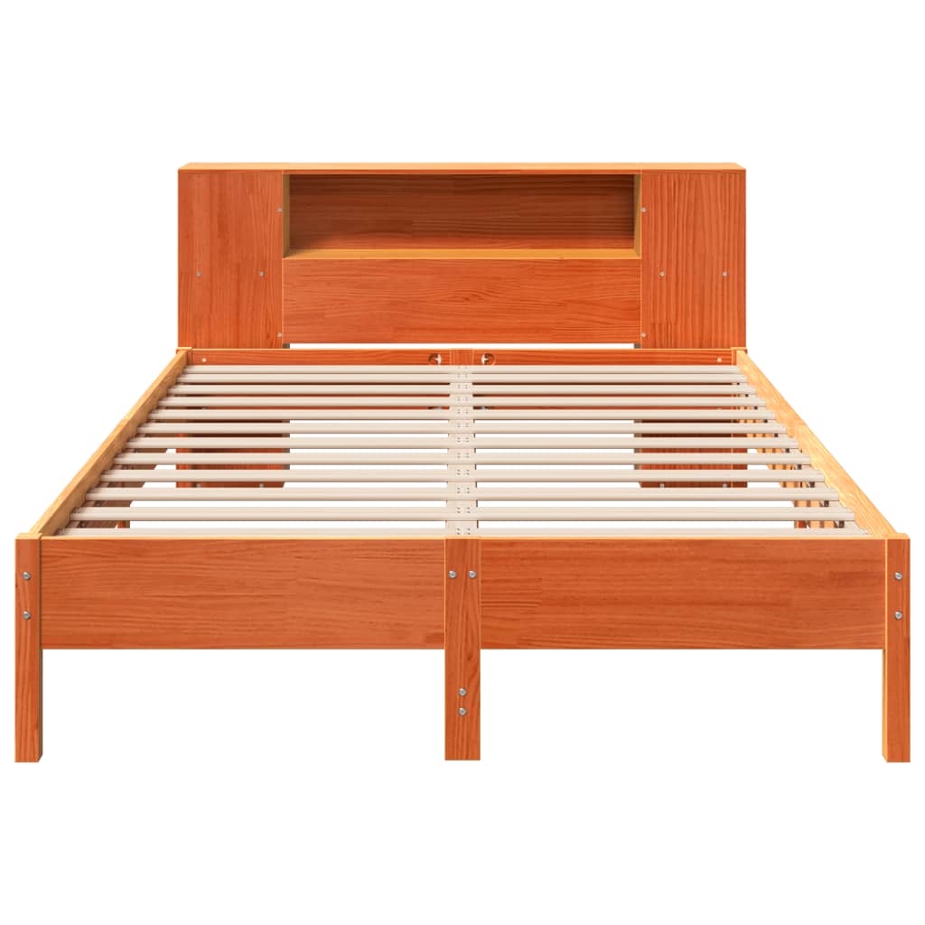 Bed met boekenkast zonder matras grenenhout wasbruin 140x200 cm is nu te koop bij PeponiXL, paradijselijk wonen!