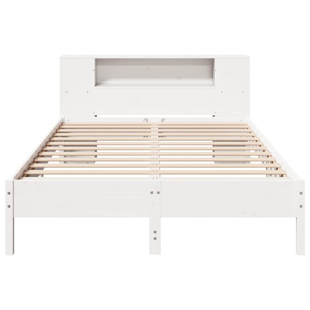 Bed met boekenkast zonder matras grenenhout wit 140x190 cm is nu te koop bij PeponiXL, paradijselijk wonen!
