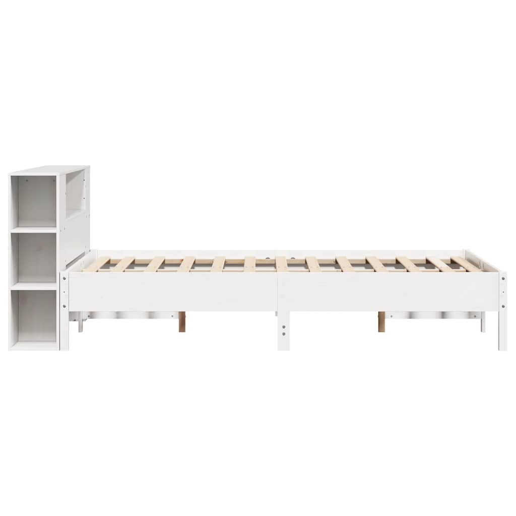 Bed met boekenkast zonder matras grenenhout wit 140x190 cm is nu te koop bij PeponiXL, paradijselijk wonen!