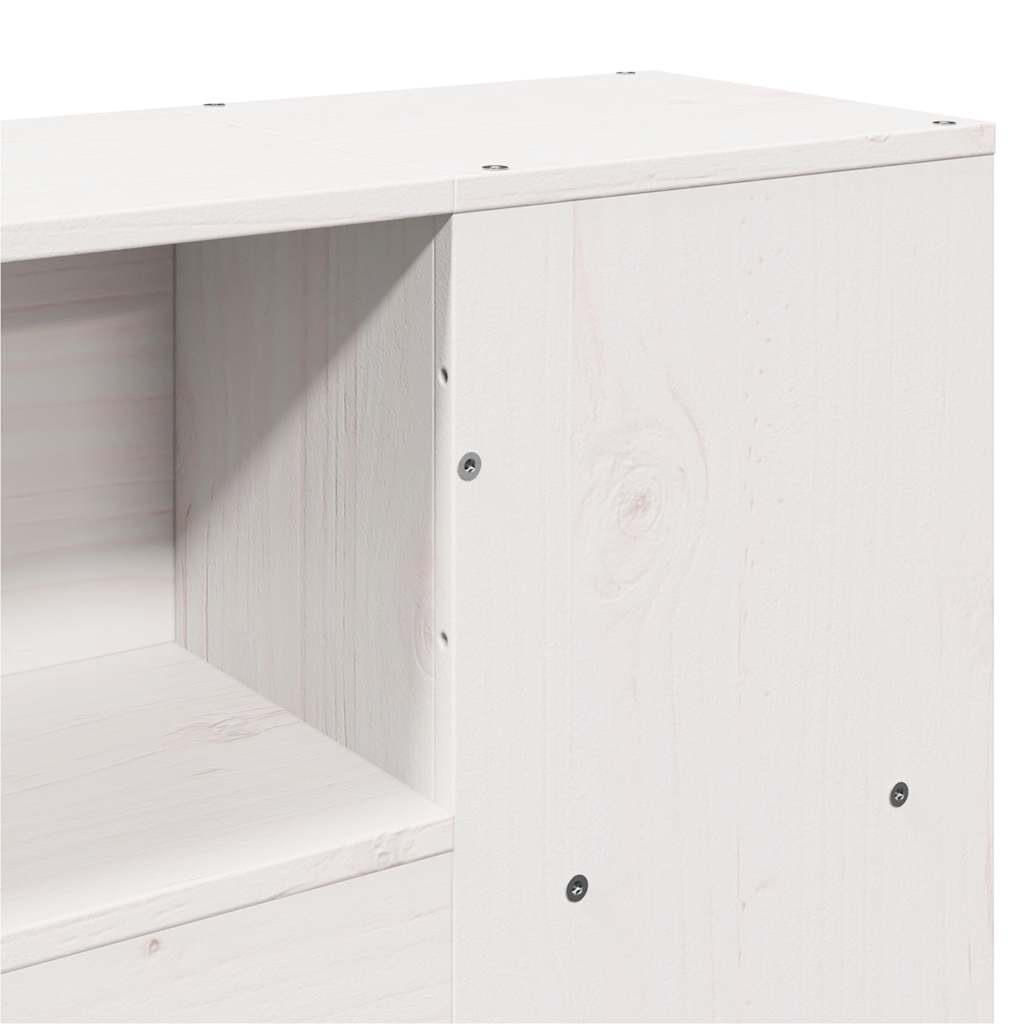 Bed met boekenkast zonder matras grenenhout wit 140x190 cm is nu te koop bij PeponiXL, paradijselijk wonen!