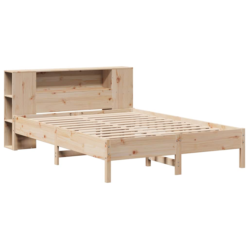Bed met boekenkast zonder matras massief grenenhout 135x190 cm is nu te koop bij PeponiXL, paradijselijk wonen!
