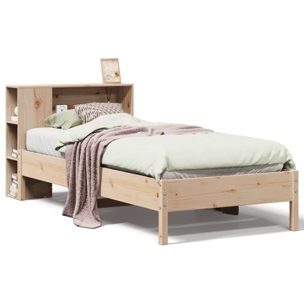 Bed met boekenkast zonder matras massief grenenhout 75x190 cm is nu te koop bij PeponiXL, paradijselijk wonen!