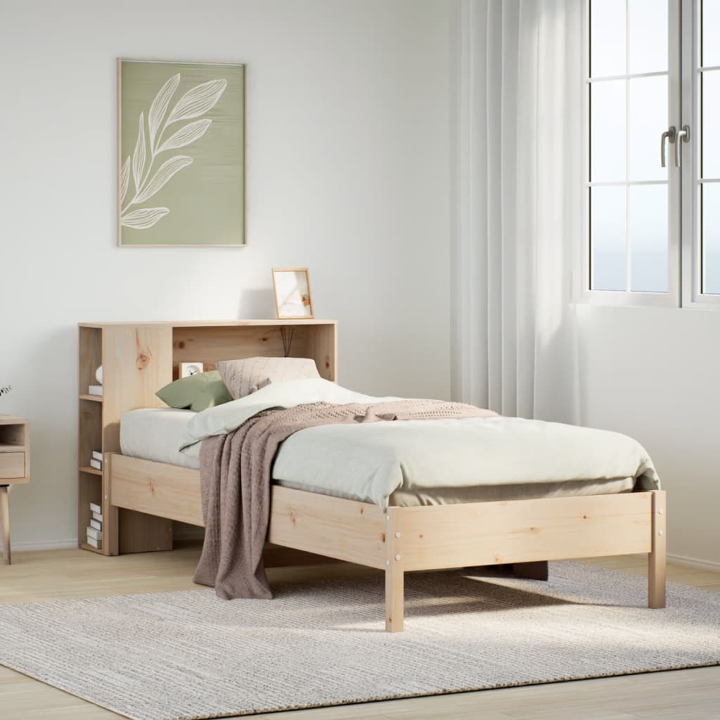 Bed met boekenkast zonder matras massief grenenhout 75x190 cm is nu te koop bij PeponiXL, paradijselijk wonen!