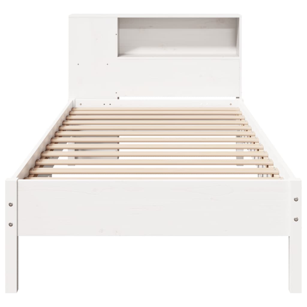Bed met boekenkast zonder matras grenenhout wit 75x190 cm is nu te koop bij PeponiXL, paradijselijk wonen!