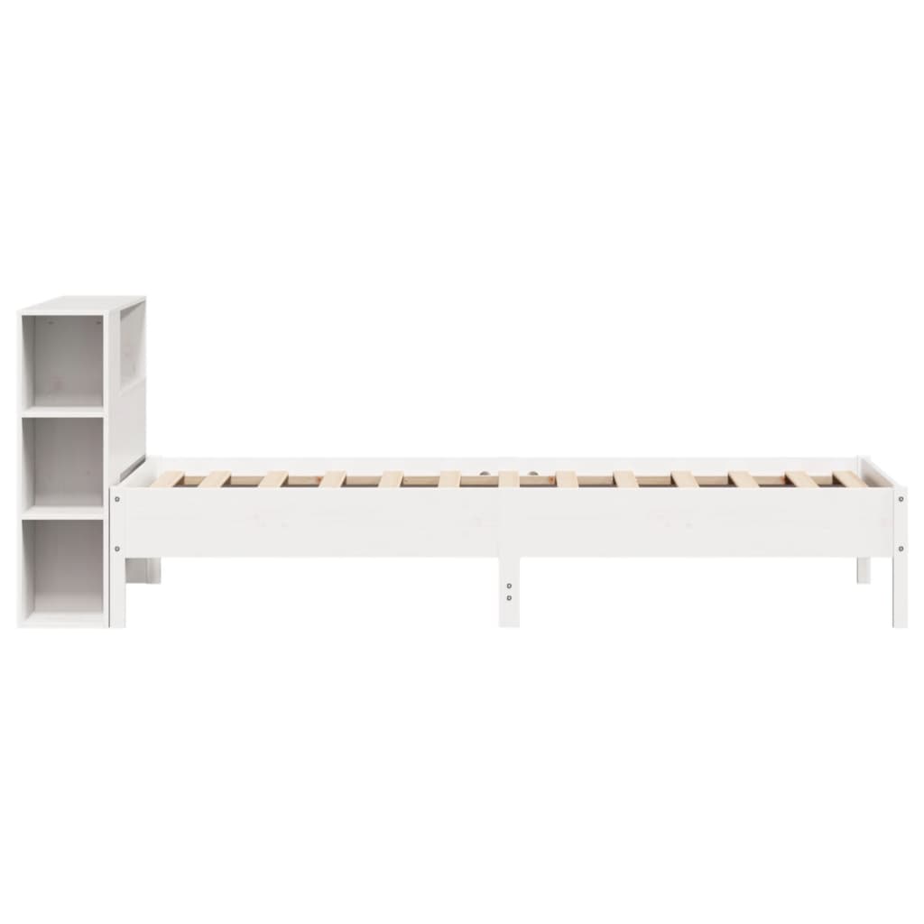Bed met boekenkast zonder matras grenenhout wit 75x190 cm is nu te koop bij PeponiXL, paradijselijk wonen!