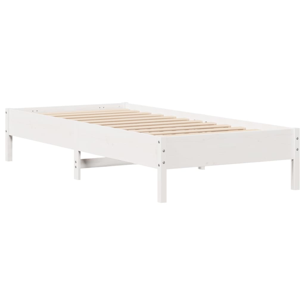 Bed met boekenkast zonder matras grenenhout wit 75x190 cm is nu te koop bij PeponiXL, paradijselijk wonen!