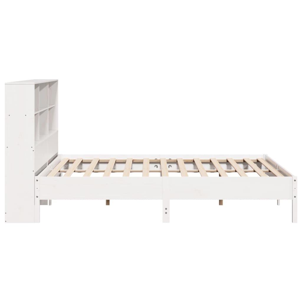 Bed met boekenkast zonder matras grenenhout wit 180x200 cm is nu te koop bij PeponiXL, paradijselijk wonen!