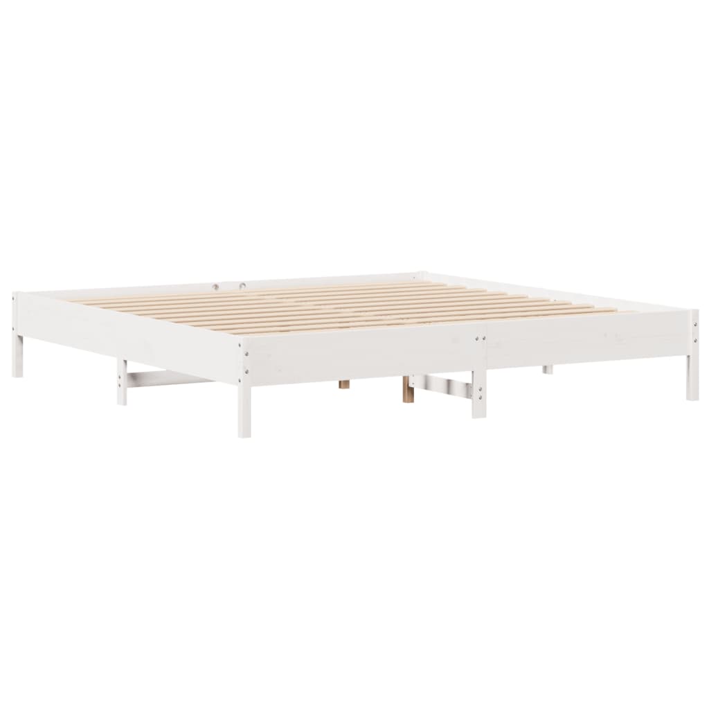 Bed met boekenkast zonder matras grenenhout wit 180x200 cm is nu te koop bij PeponiXL, paradijselijk wonen!
