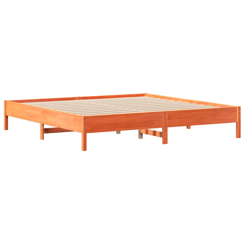 Bed met boekenkast zonder matras grenenhout wasbruin 180x200 cm is nu te koop bij PeponiXL, paradijselijk wonen!