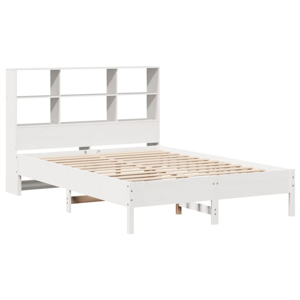 Bed met boekenkast zonder matras grenenhout wit 160x200 cm is nu te koop bij PeponiXL, paradijselijk wonen!