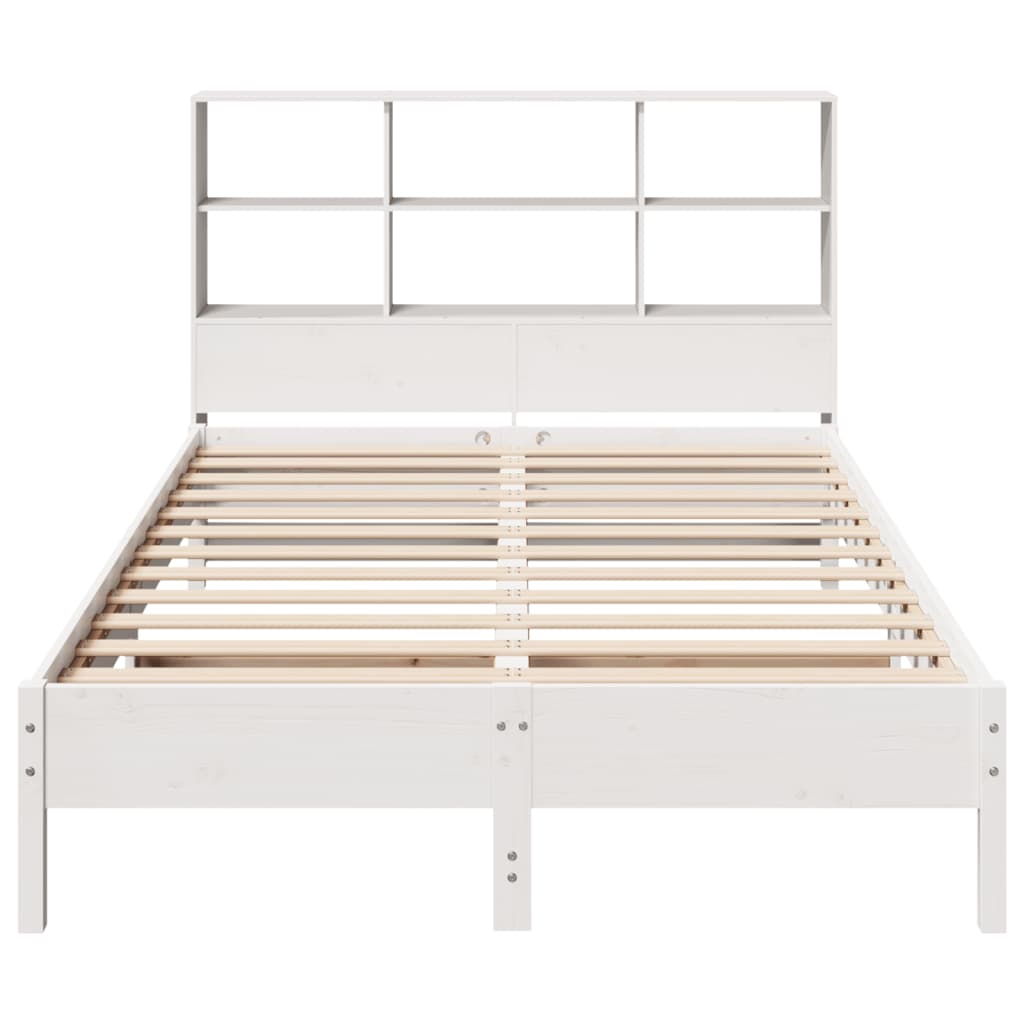 Bed met boekenkast zonder matras grenenhout wit 160x200 cm is nu te koop bij PeponiXL, paradijselijk wonen!