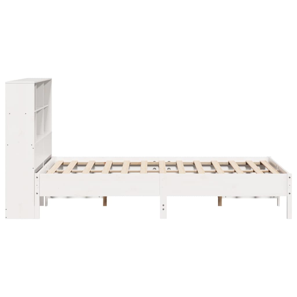 Bed met boekenkast zonder matras grenenhout wit 160x200 cm is nu te koop bij PeponiXL, paradijselijk wonen!