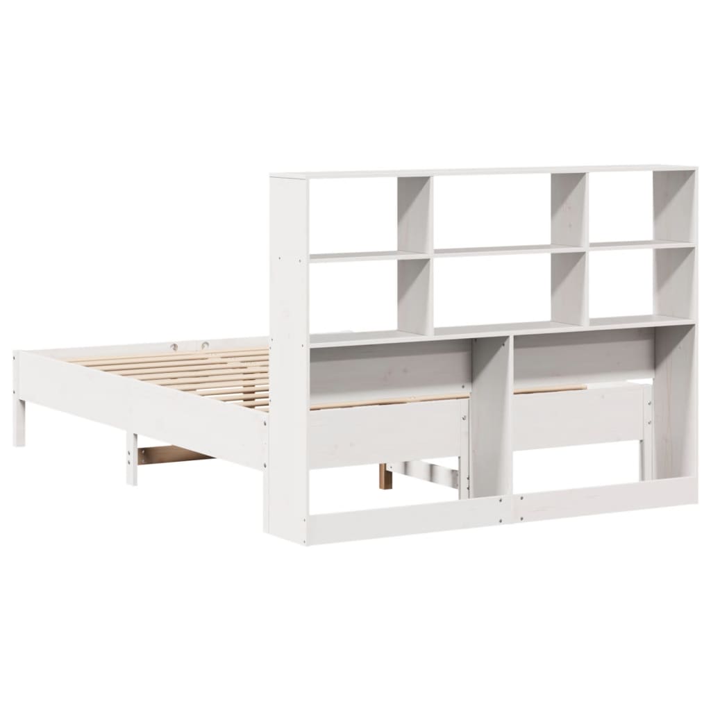 Bed met boekenkast zonder matras grenenhout wit 160x200 cm is nu te koop bij PeponiXL, paradijselijk wonen!
