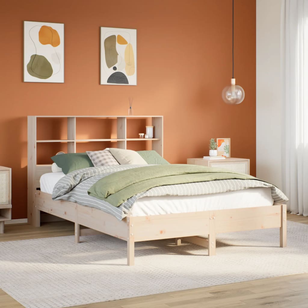 Bed met boekenkast zonder matras massief grenenhout 150x200 cm is nu te koop bij PeponiXL, paradijselijk wonen!