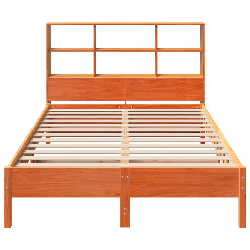 Bed met boekenkast zonder matras grenenhout wasbruin 140x200 cm is nu te koop bij PeponiXL, paradijselijk wonen!