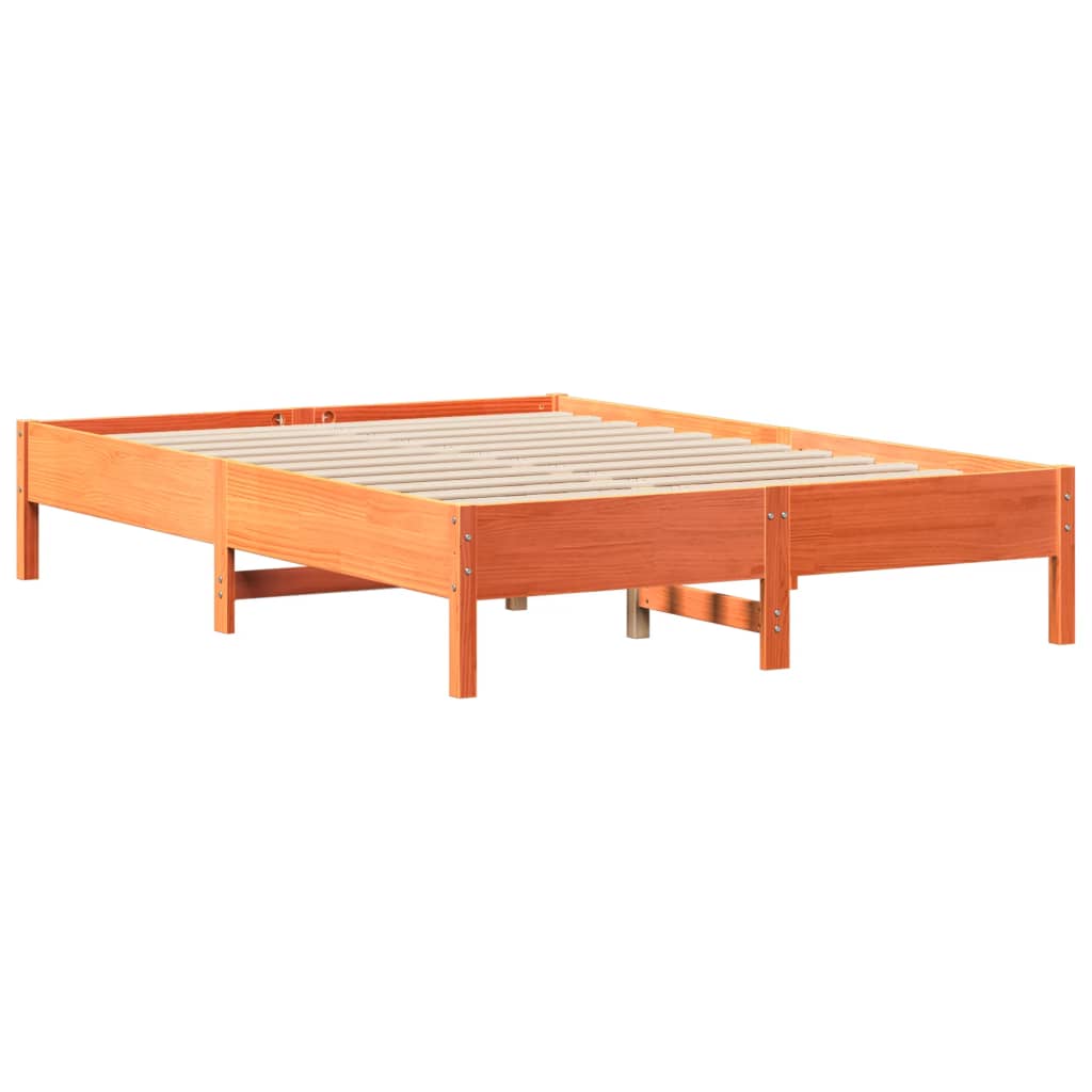 Bed met boekenkast zonder matras grenenhout wasbruin 140x200 cm is nu te koop bij PeponiXL, paradijselijk wonen!