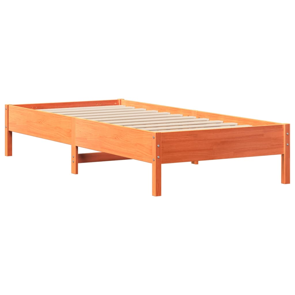 Bed met boekenkast zonder matras grenenhout wasbruin 100x200 cm is nu te koop bij PeponiXL, paradijselijk wonen!