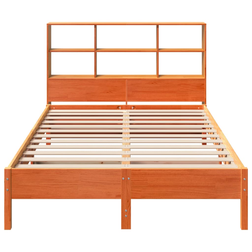 Bed met boekenkast zonder matras grenenhout wasbruin 140x190 cm is nu te koop bij PeponiXL, paradijselijk wonen!