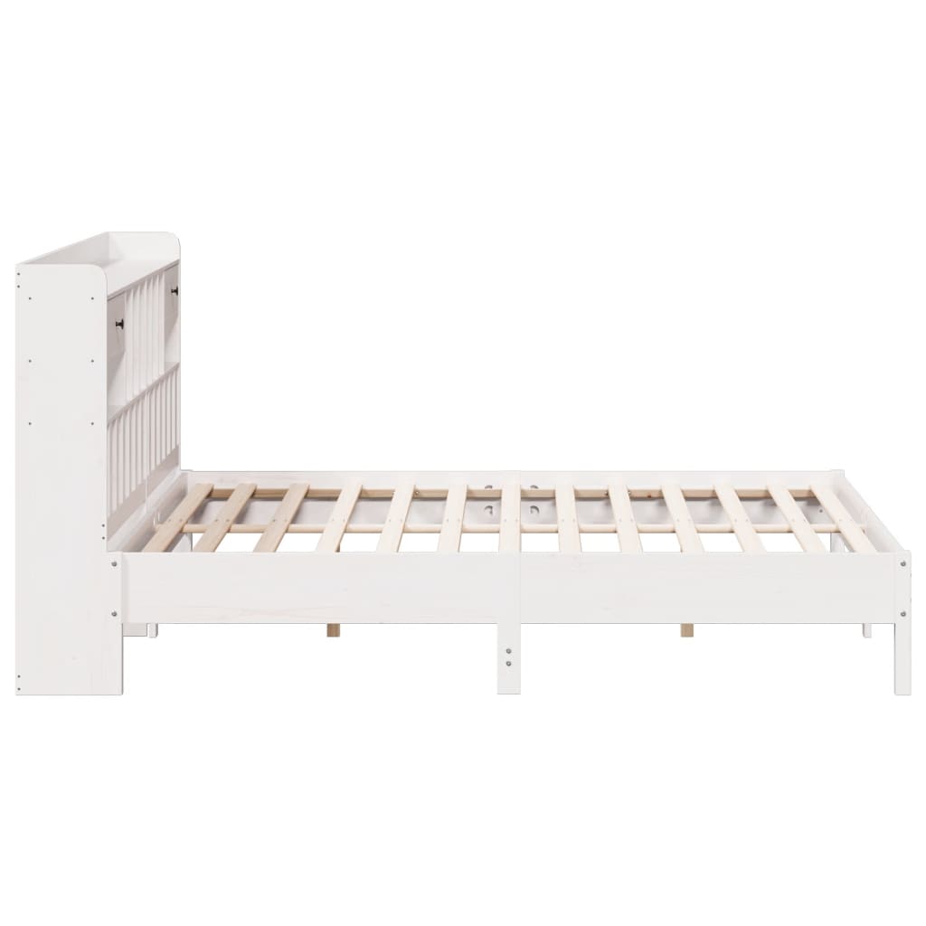 Bed met boekenkast zonder matras grenenhout wit 180x200 cm is nu te koop bij PeponiXL, paradijselijk wonen!