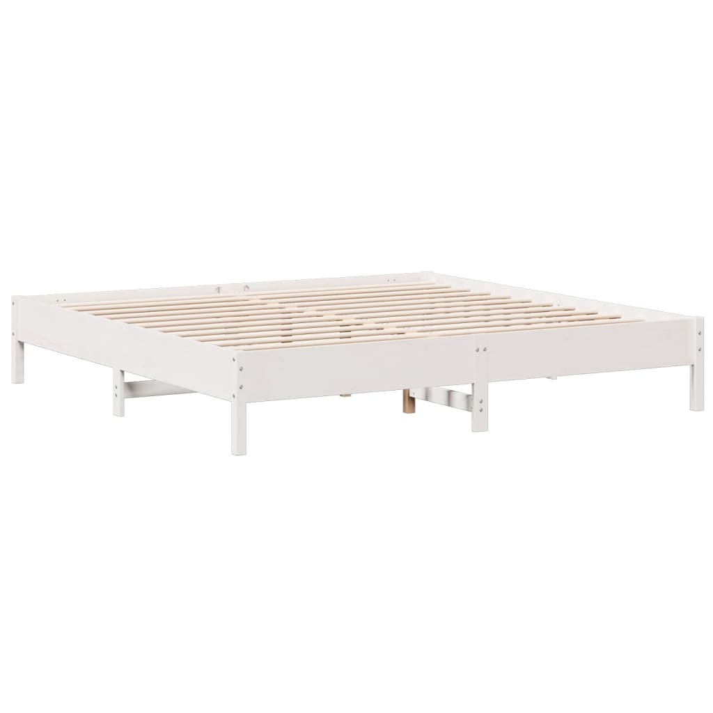 Bed met boekenkast zonder matras grenenhout wit 180x200 cm is nu te koop bij PeponiXL, paradijselijk wonen!