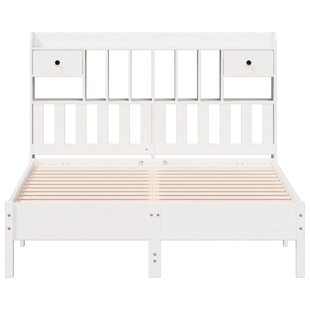Bed met boekenkast zonder matras grenenhout wit 160x200 cm is nu te koop bij PeponiXL, paradijselijk wonen!