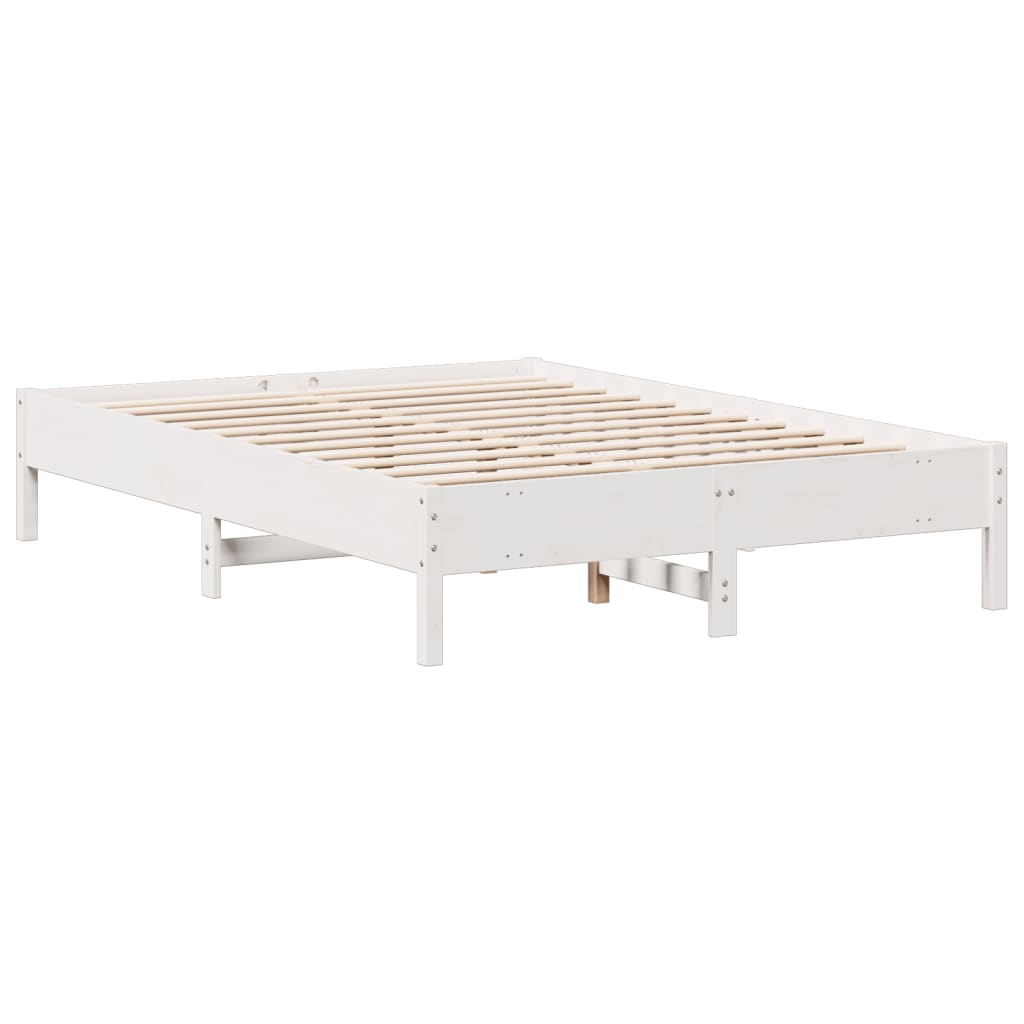 Bed met boekenkast zonder matras grenenhout wit 160x200 cm is nu te koop bij PeponiXL, paradijselijk wonen!