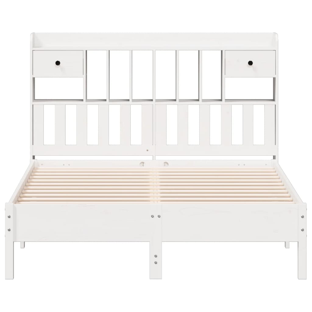 Bed met boekenkast zonder matras grenenhout wit 150x200 cm is nu te koop bij PeponiXL, paradijselijk wonen!