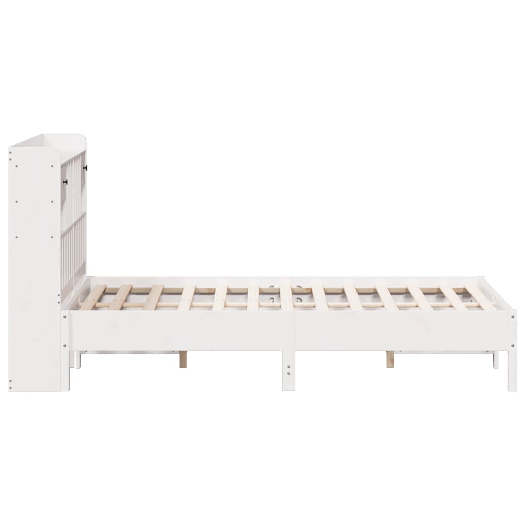 Bed met boekenkast zonder matras grenenhout wit 150x200 cm is nu te koop bij PeponiXL, paradijselijk wonen!