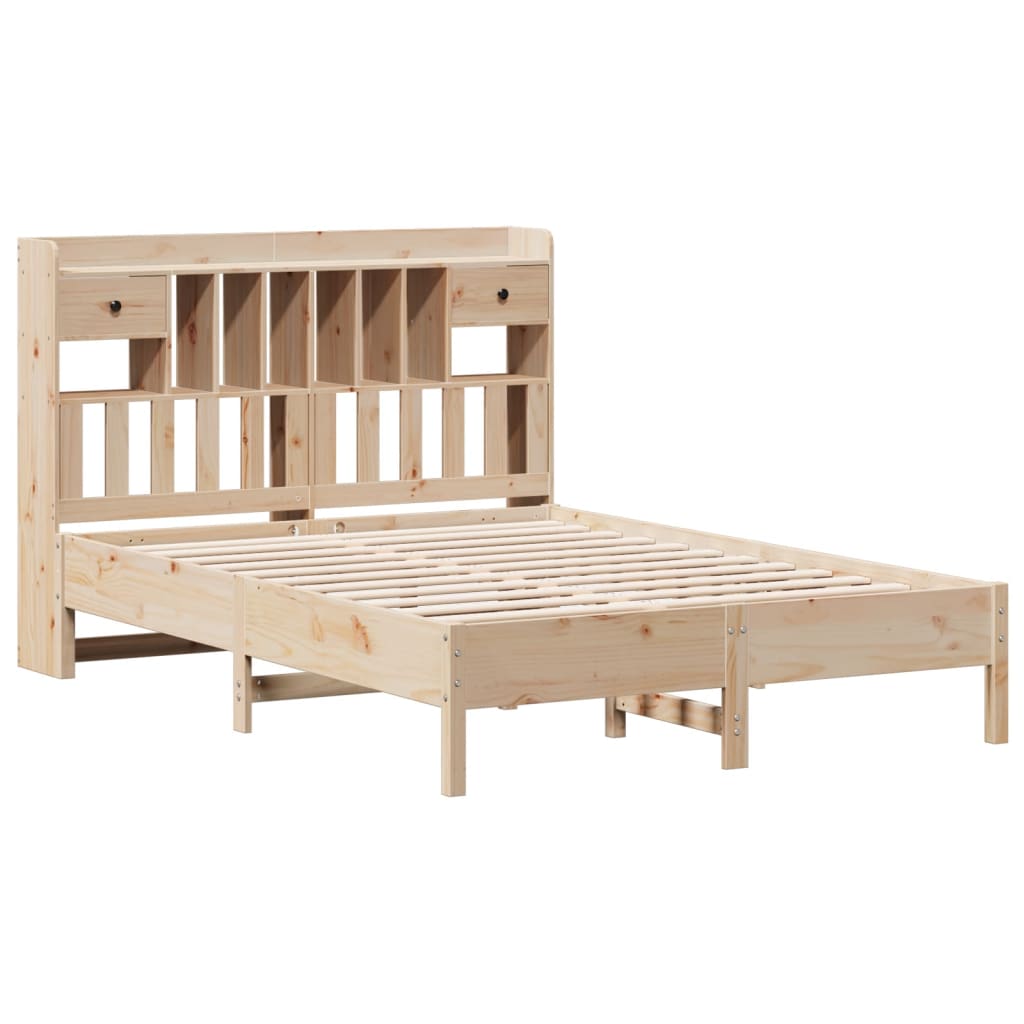 Bed met boekenkast zonder matras massief grenenhout 140x200 cm is nu te koop bij PeponiXL, paradijselijk wonen!