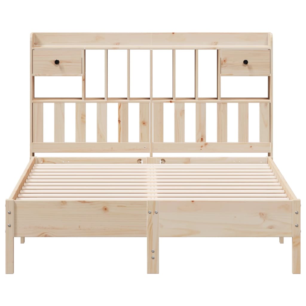 Bed met boekenkast zonder matras massief grenenhout 140x200 cm is nu te koop bij PeponiXL, paradijselijk wonen!