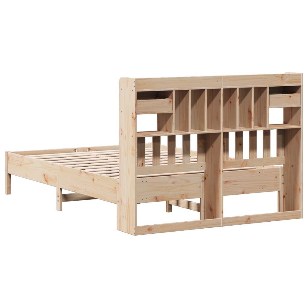 Bed met boekenkast zonder matras massief grenenhout 140x200 cm is nu te koop bij PeponiXL, paradijselijk wonen!