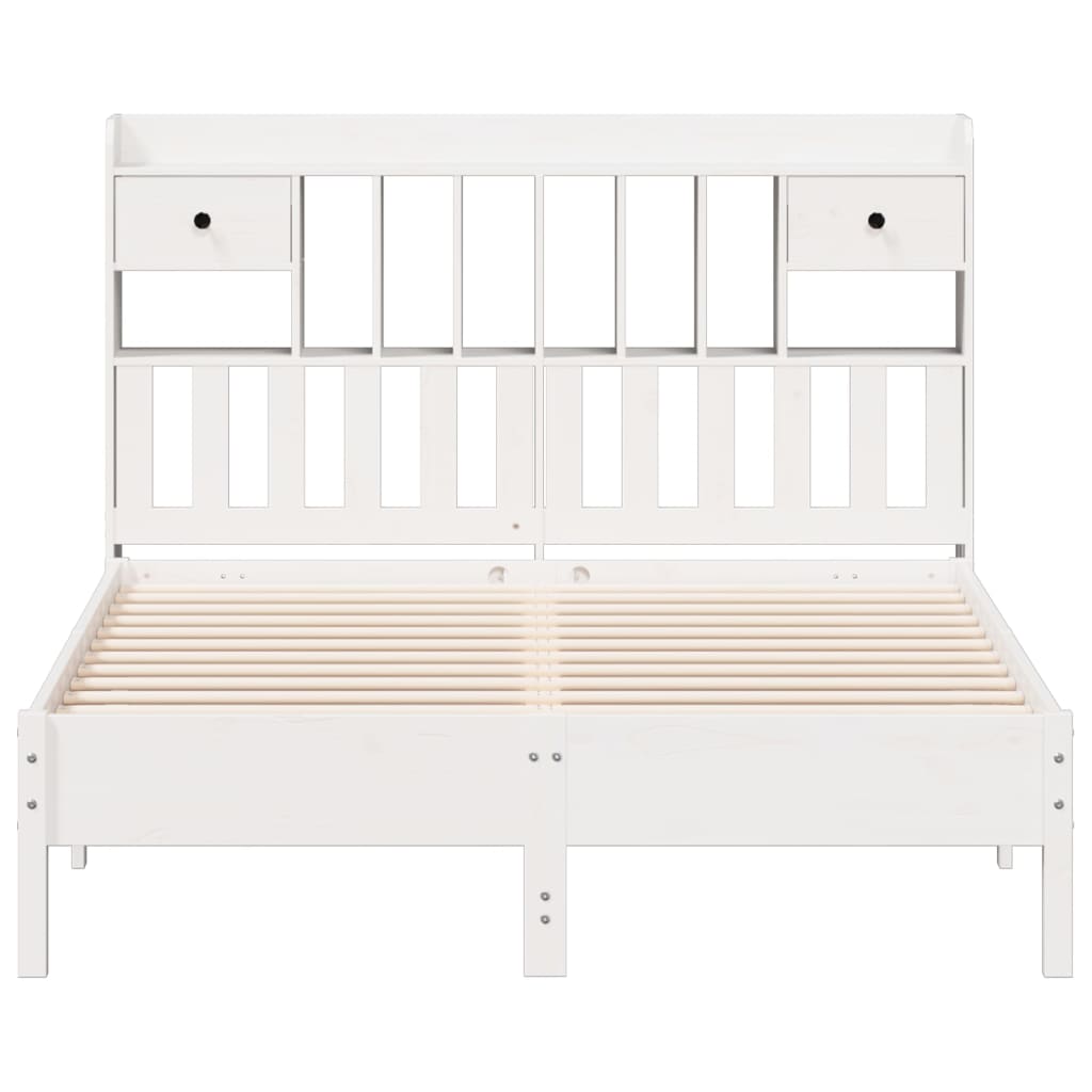 Bed met boekenkast zonder matras grenenhout wit 140x200 cm is nu te koop bij PeponiXL, paradijselijk wonen!