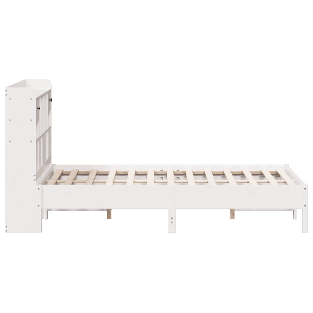 Bed met boekenkast zonder matras grenenhout wit 140x200 cm is nu te koop bij PeponiXL, paradijselijk wonen!