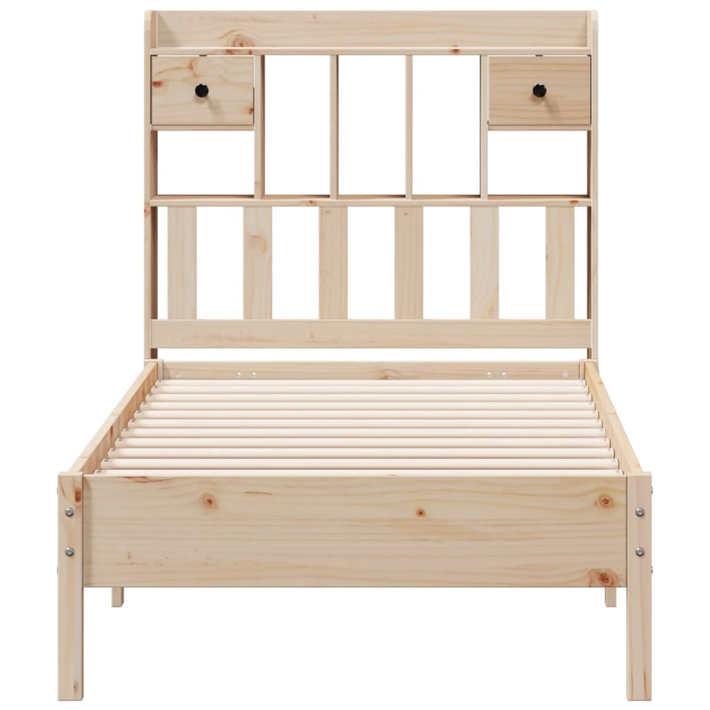 Bed met boekenkast zonder matras massief grenenhout 90x200 cm is nu te koop bij PeponiXL, paradijselijk wonen!