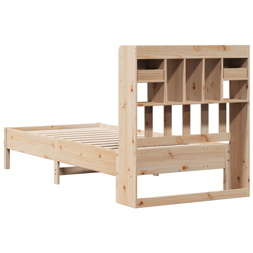 Bed met boekenkast zonder matras massief grenenhout 90x200 cm is nu te koop bij PeponiXL, paradijselijk wonen!