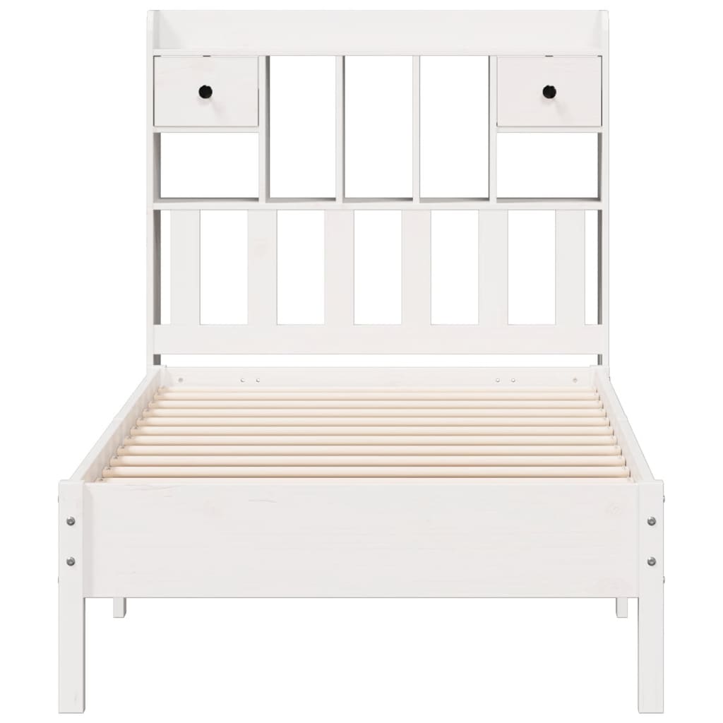 Bed met boekenkast zonder matras grenenhout wit 90x200 cm is nu te koop bij PeponiXL, paradijselijk wonen!