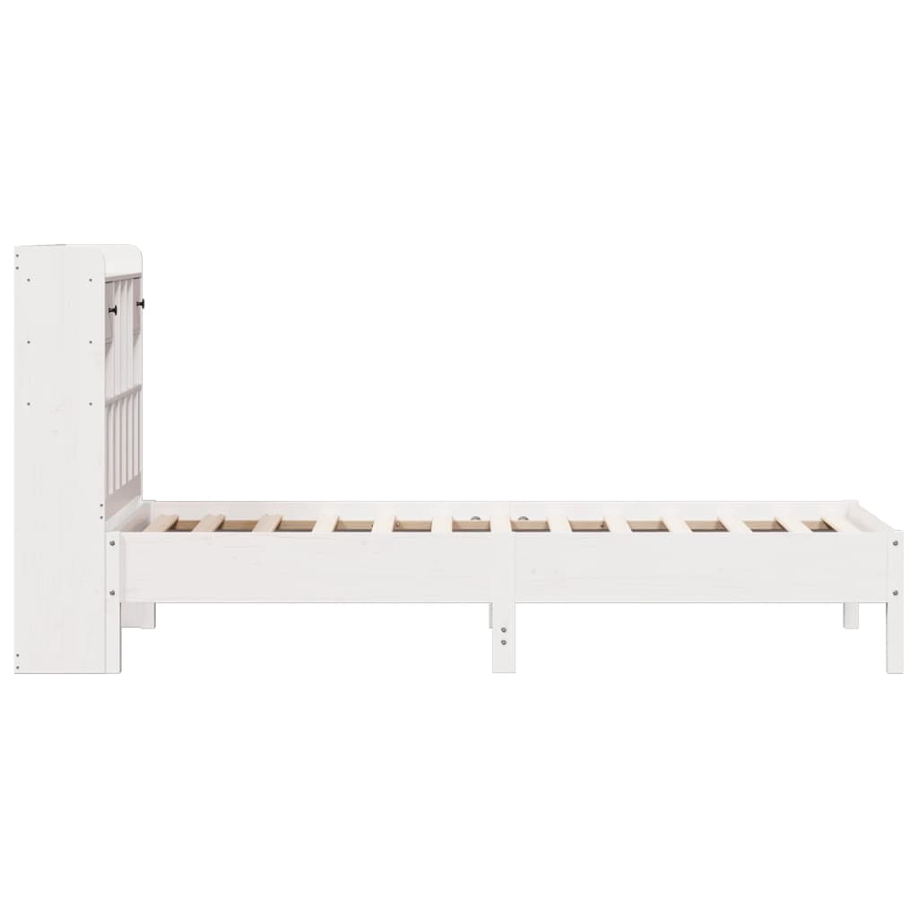Bed met boekenkast zonder matras grenenhout wit 90x200 cm is nu te koop bij PeponiXL, paradijselijk wonen!