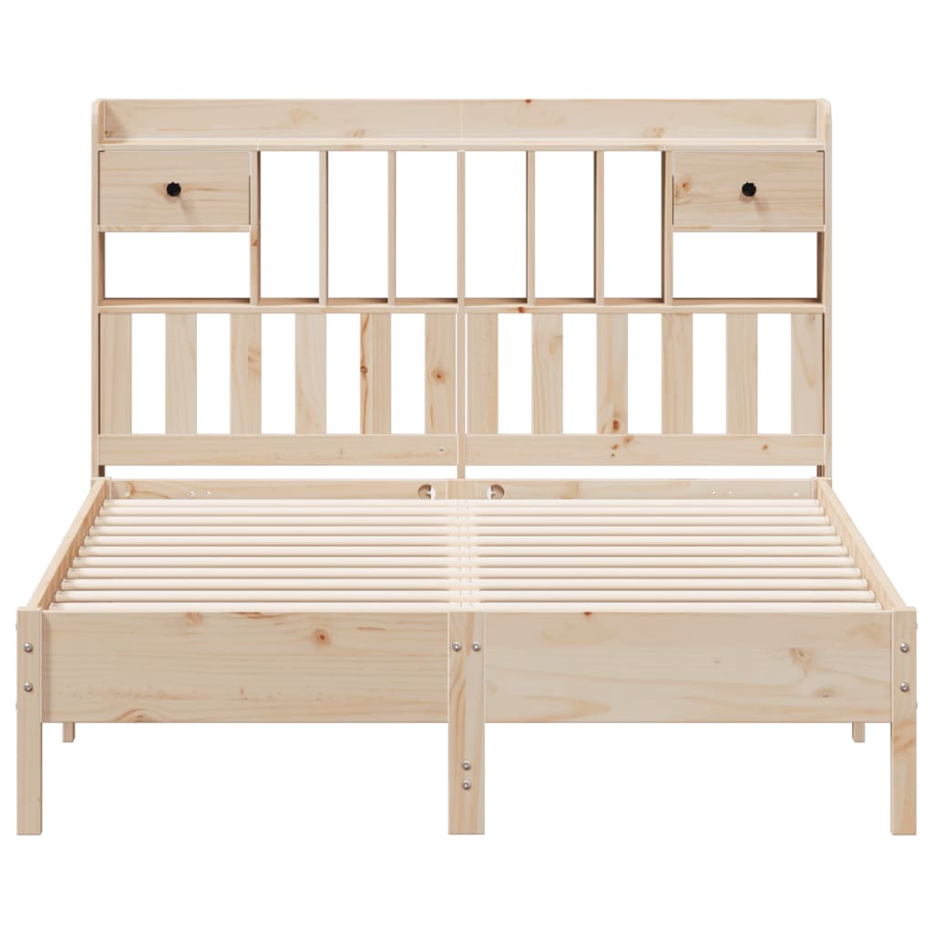 Bed met boekenkast zonder matras massief grenenhout 140x190 cm is nu te koop bij PeponiXL, paradijselijk wonen!