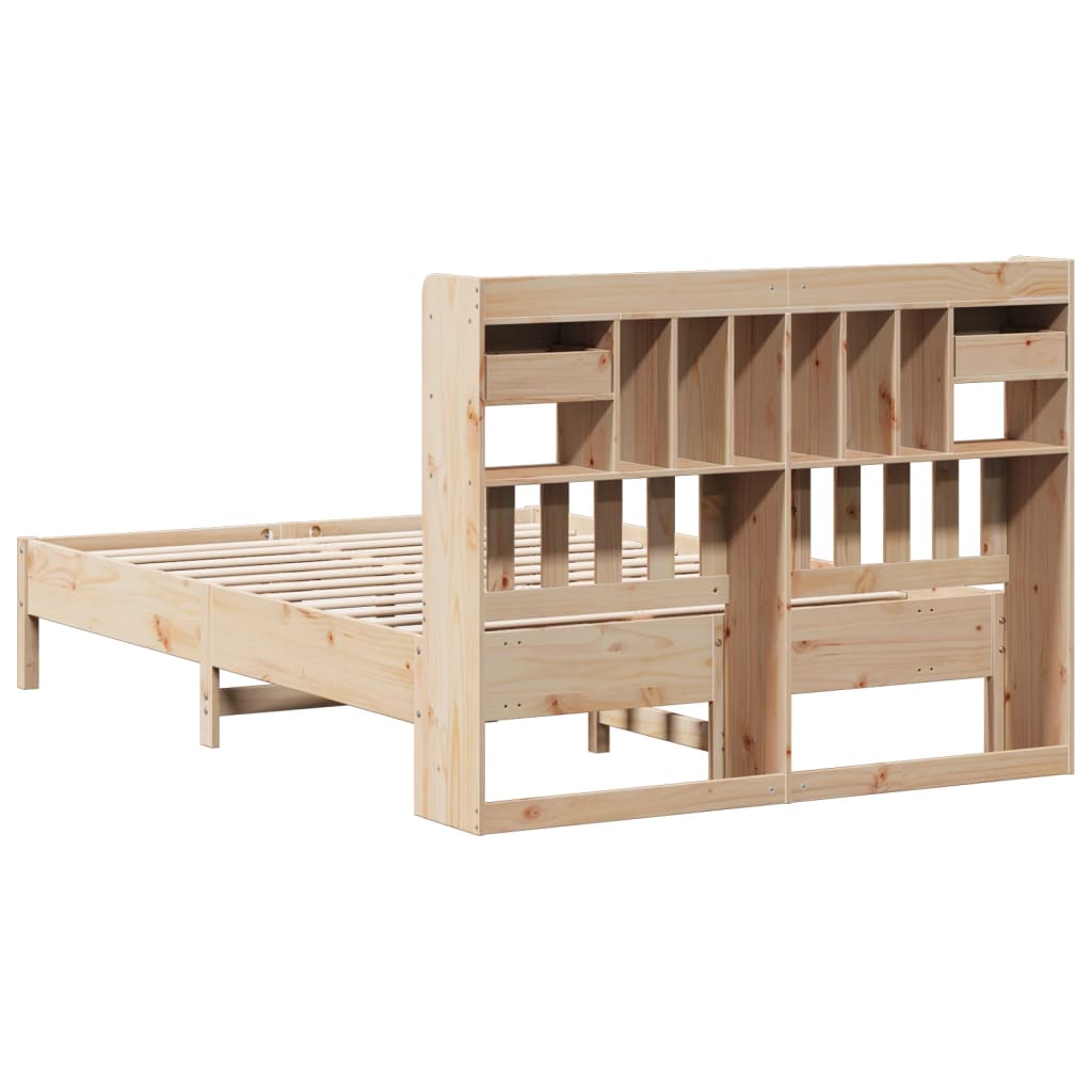 Bed met boekenkast zonder matras massief grenenhout 140x190 cm is nu te koop bij PeponiXL, paradijselijk wonen!