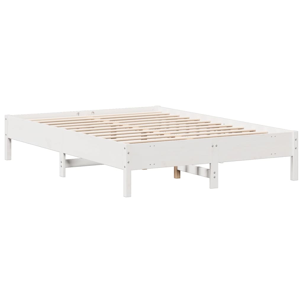 Bed met boekenkast zonder matras grenenhout wit 140x190 cm is nu te koop bij PeponiXL, paradijselijk wonen!