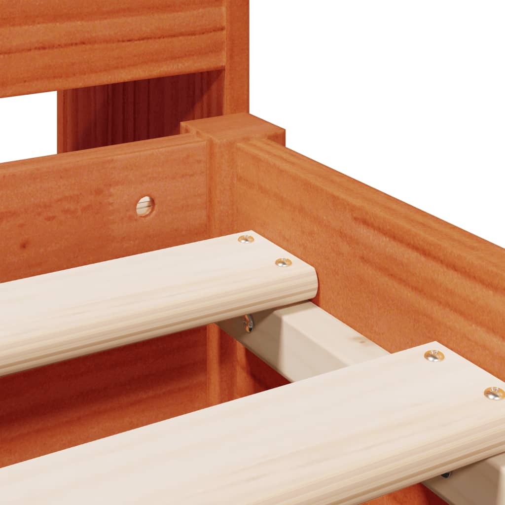 Bed met boekenkast zonder matras grenenhout wasbruin 140x190 cm is nu te koop bij PeponiXL, paradijselijk wonen!
