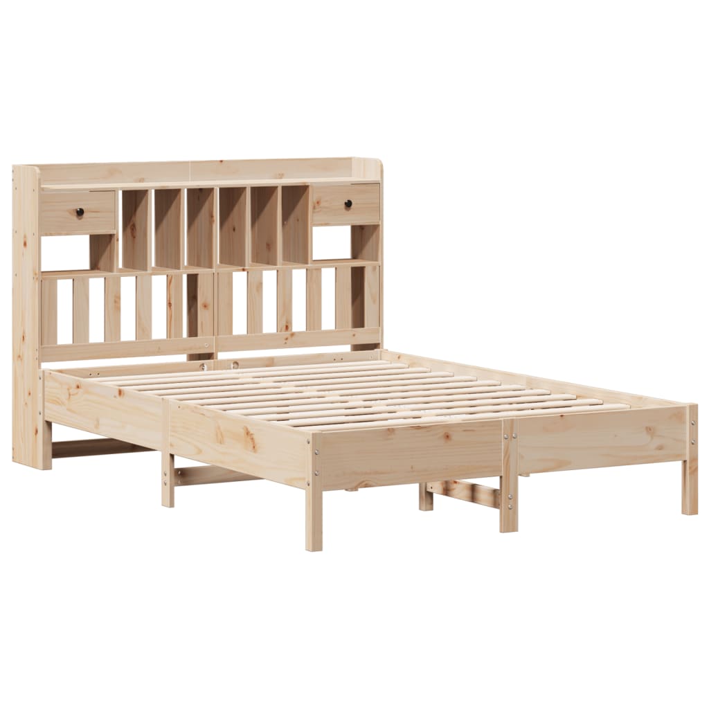 Bed met boekenkast zonder matras massief grenenhout 135x190 cm is nu te koop bij PeponiXL, paradijselijk wonen!