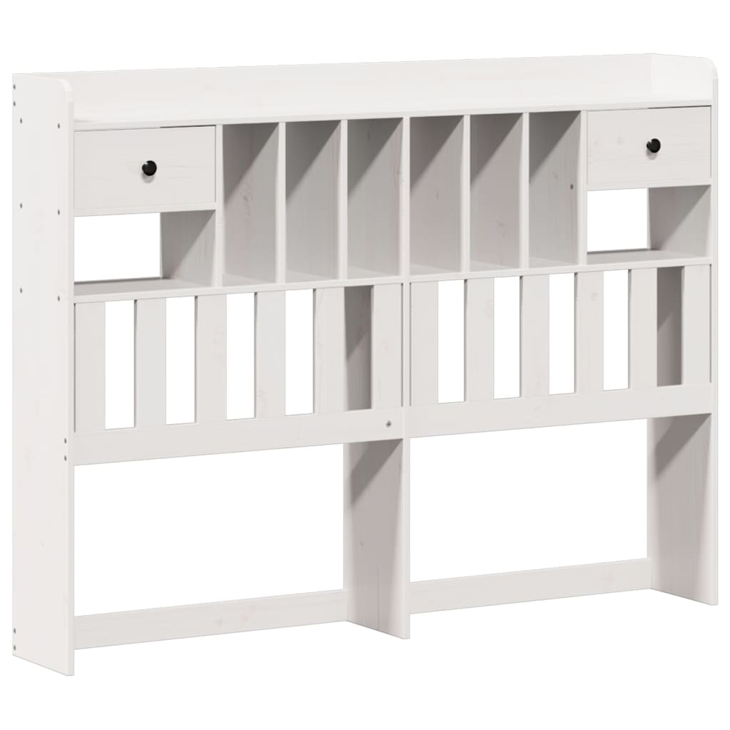 Bed met boekenkast zonder matras grenenhout wit 135x190 cm is nu te koop bij PeponiXL, paradijselijk wonen!