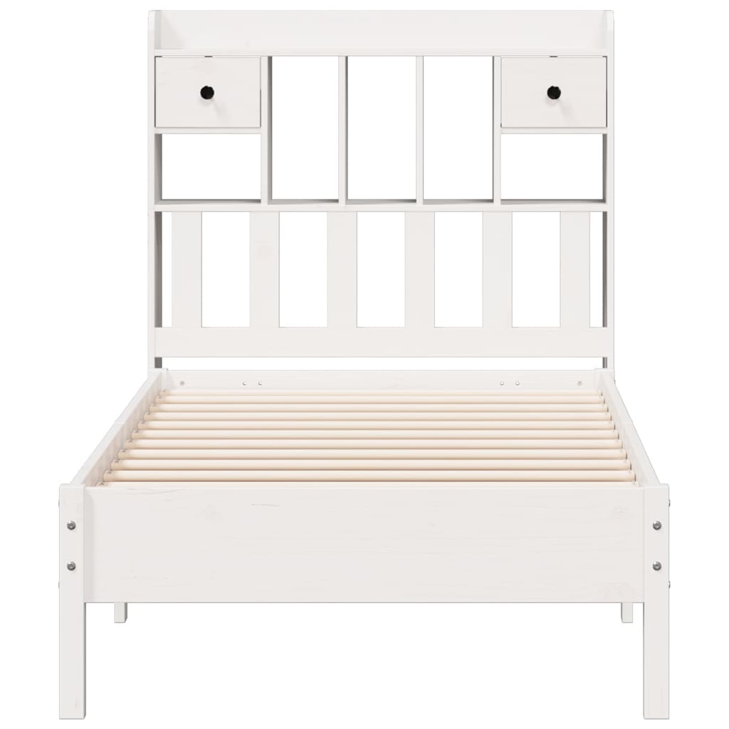 Bed met boekenkast zonder matras grenenhout wit 90x190 cm is nu te koop bij PeponiXL, paradijselijk wonen!
