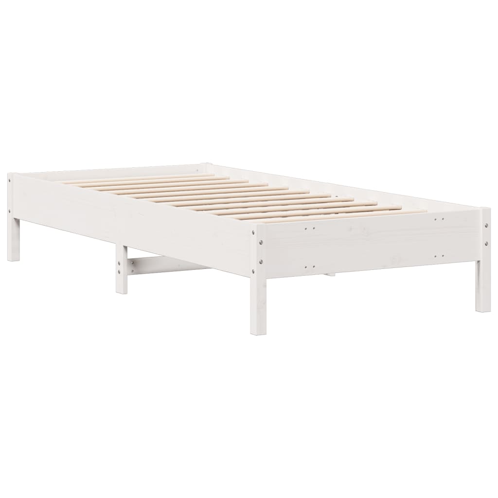 Bed met boekenkast zonder matras grenenhout wit 90x190 cm is nu te koop bij PeponiXL, paradijselijk wonen!