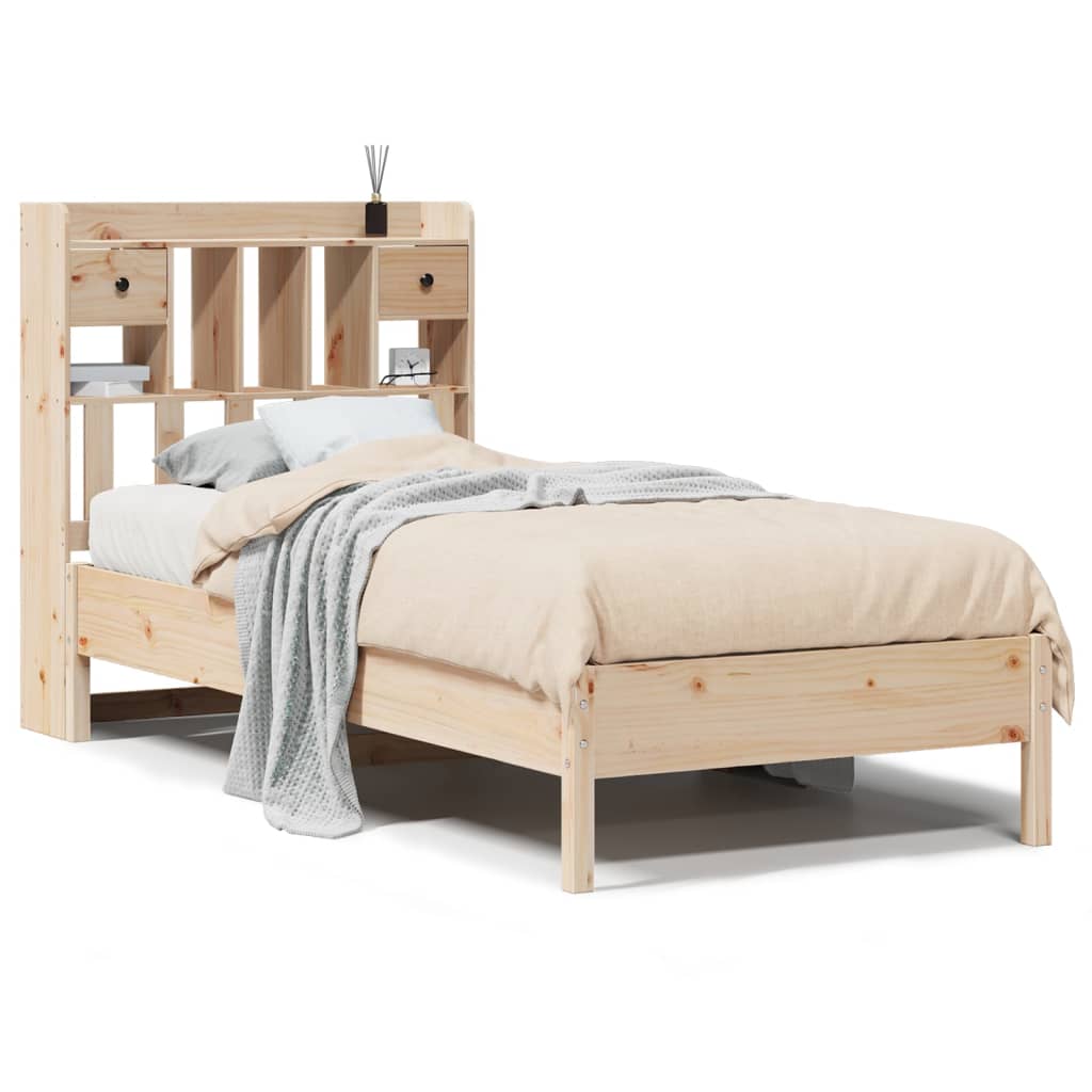 Bed met boekenkast zonder matras massief grenenhout 75x190 cm is nu te koop bij PeponiXL, paradijselijk wonen!