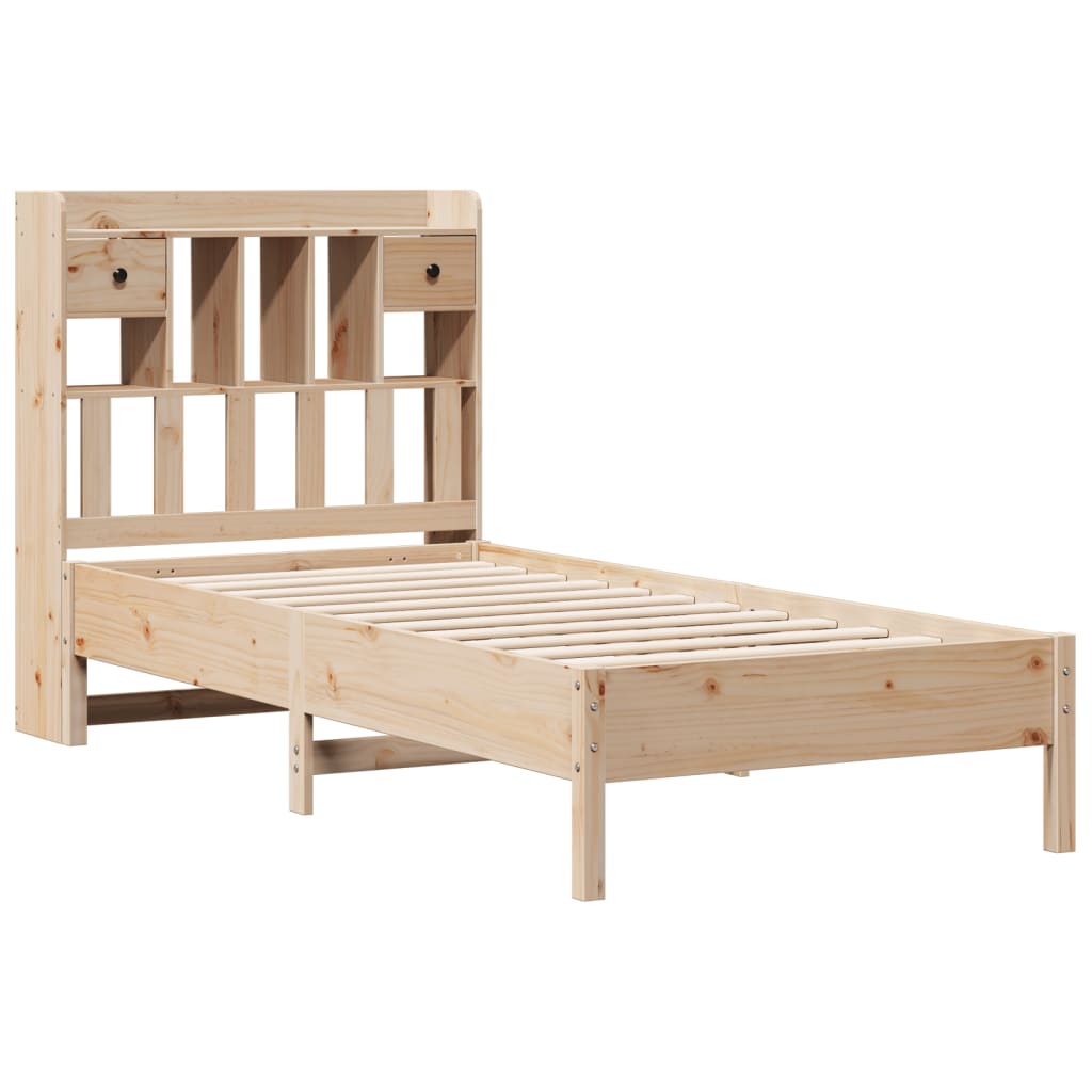 Bed met boekenkast zonder matras massief grenenhout 75x190 cm is nu te koop bij PeponiXL, paradijselijk wonen!