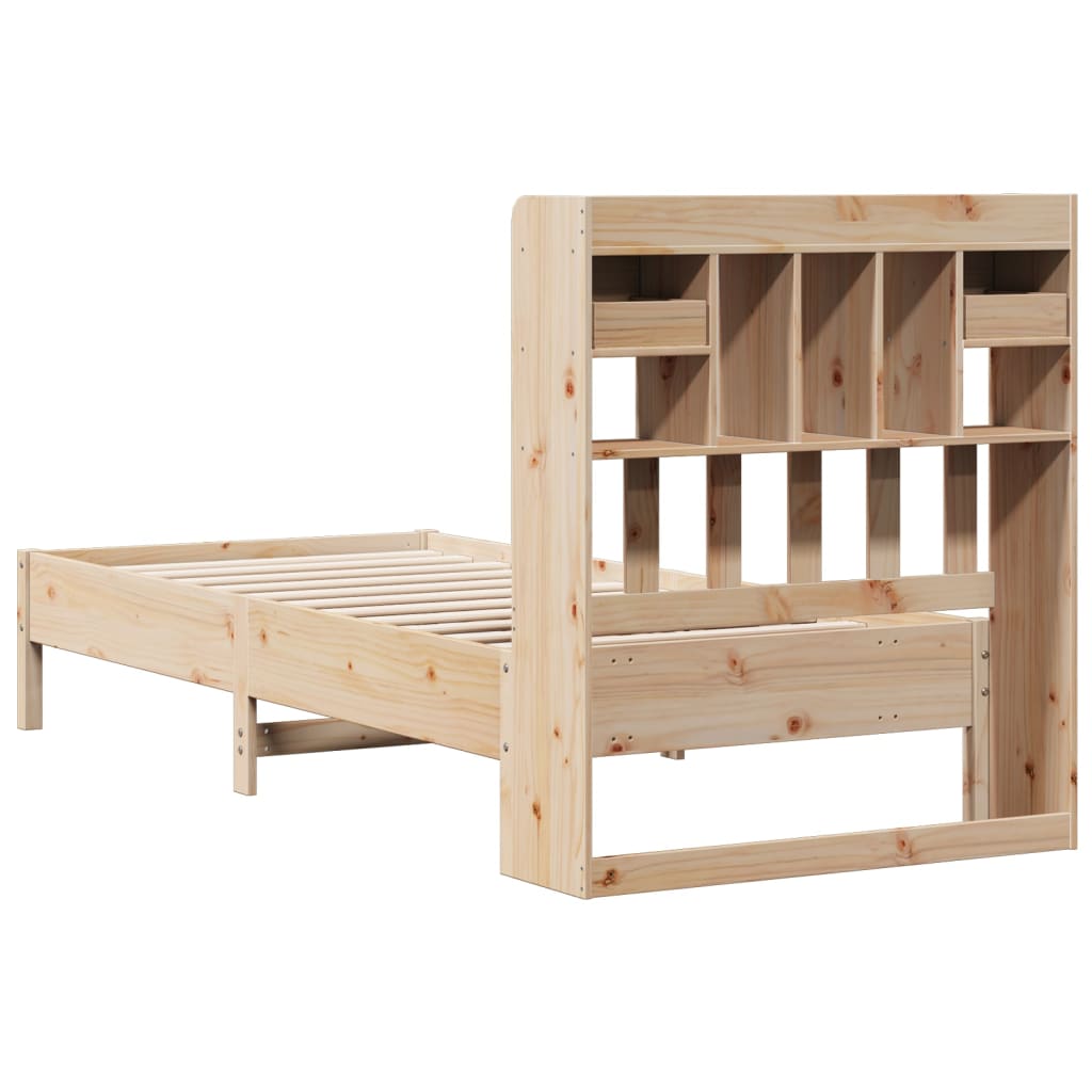 Bed met boekenkast zonder matras massief grenenhout 75x190 cm is nu te koop bij PeponiXL, paradijselijk wonen!