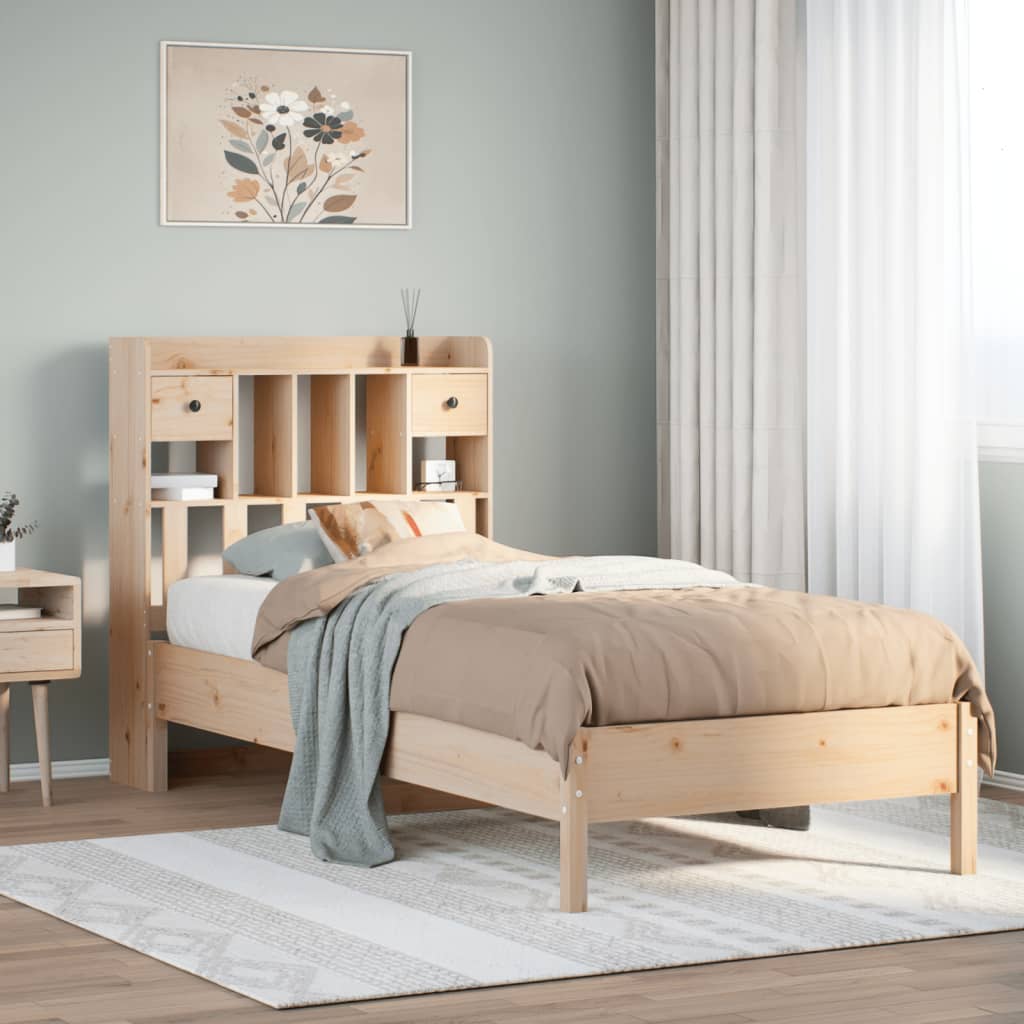 Bed met boekenkast zonder matras massief grenenhout 75x190 cm is nu te koop bij PeponiXL, paradijselijk wonen!
