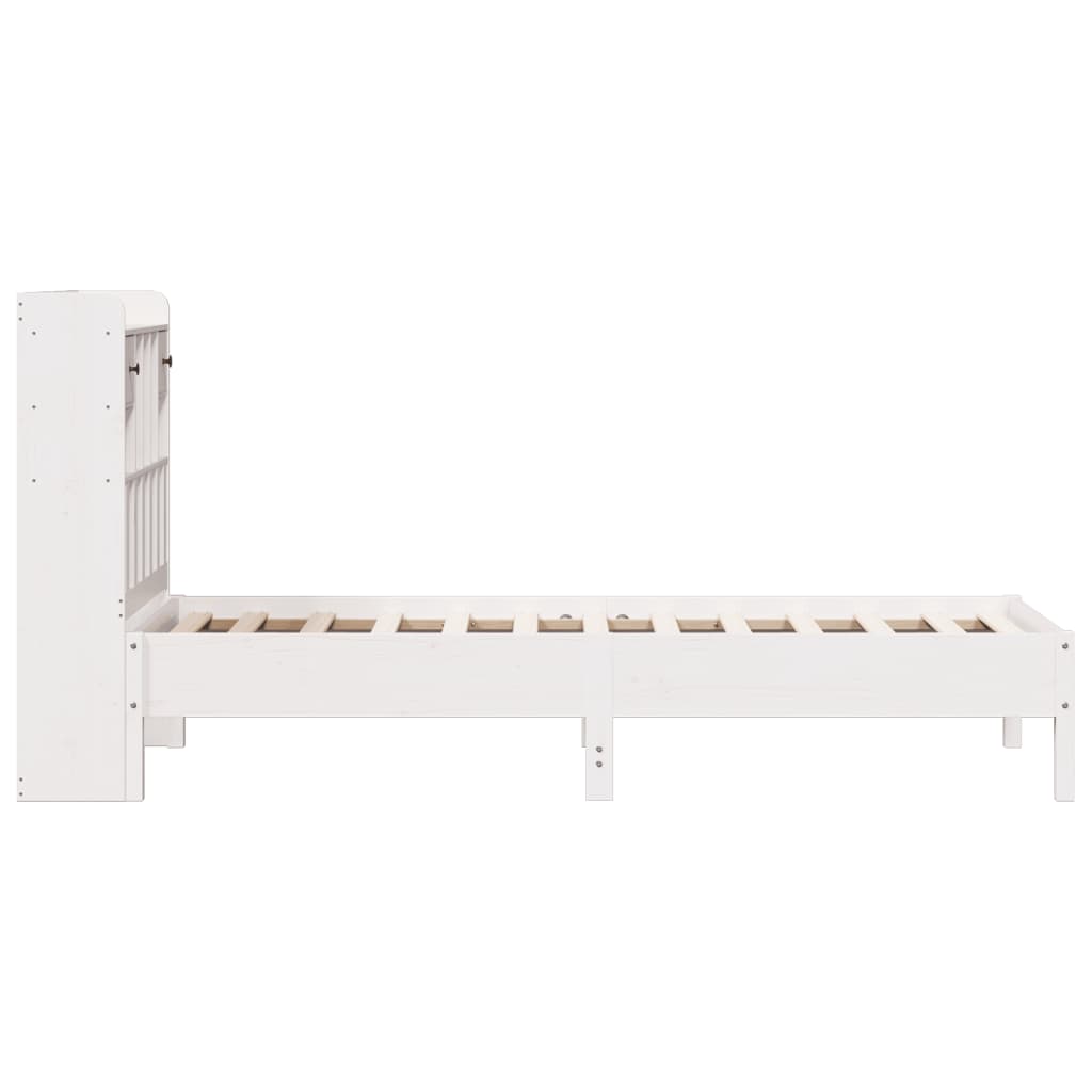 Bed met boekenkast zonder matras grenenhout wit 75x190 cm is nu te koop bij PeponiXL, paradijselijk wonen!